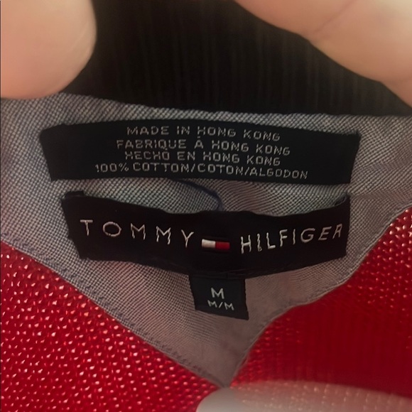 Tommy Hilfiger Red Crew Neck Sweater with Embroidered Logo - Picture 2 of 8
